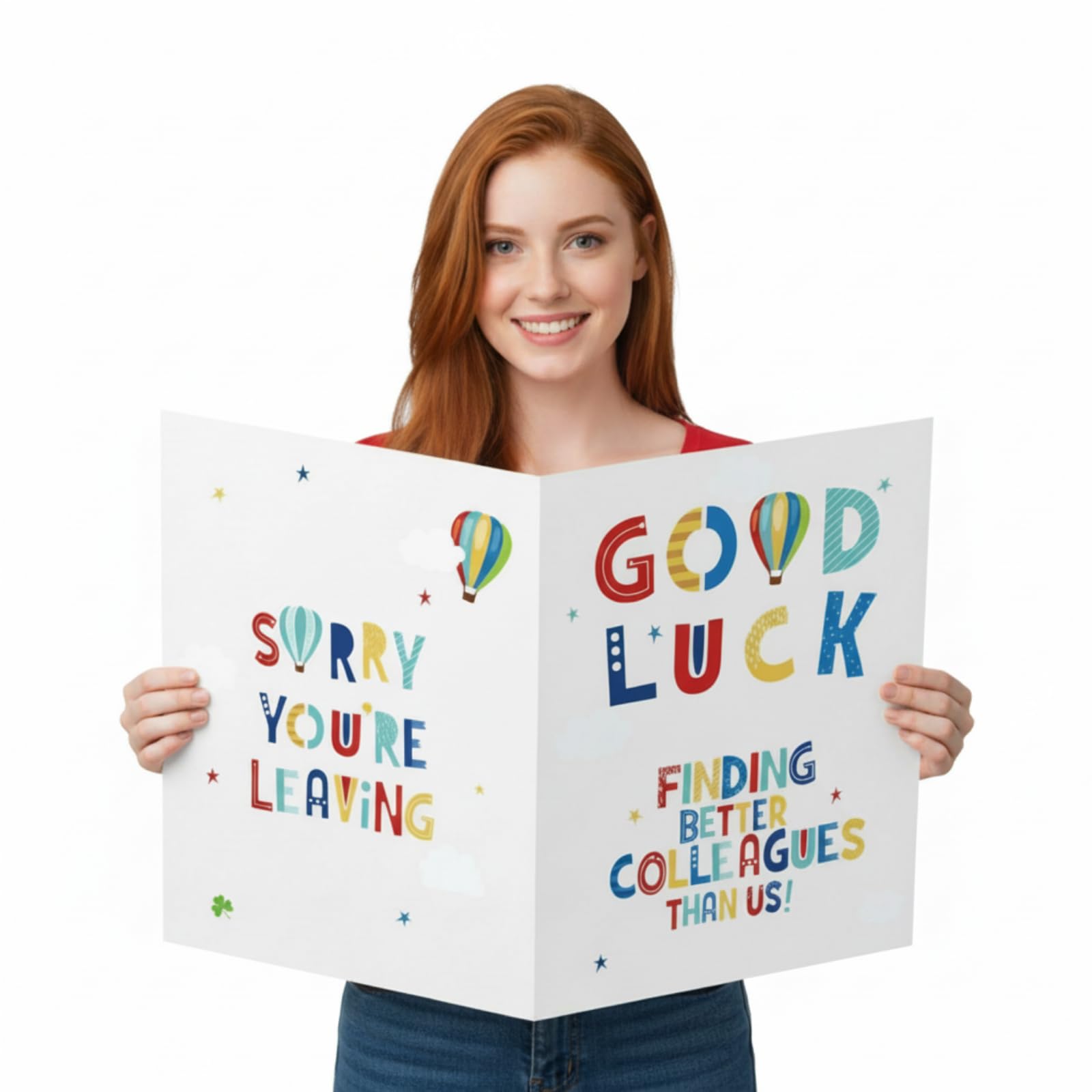 Outus Farewell Party Decoration Large Farewell Card 13.8 x 21.6 inch Jumbo Coworker Goodbye Card Good Luck Office Gaint Greeting Card Guest Poster for Coworker Going Away Party Supplies()