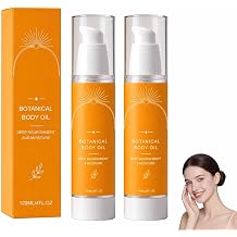 Evora Botanical Body Oil, Body Oil with Wakame Algae, Passionflower Seed Oils & Brazil Nut,Non-Greasy Lightweight Firming Massage Oil for Smoother,Daily Body Care,120 ml 2Pcs