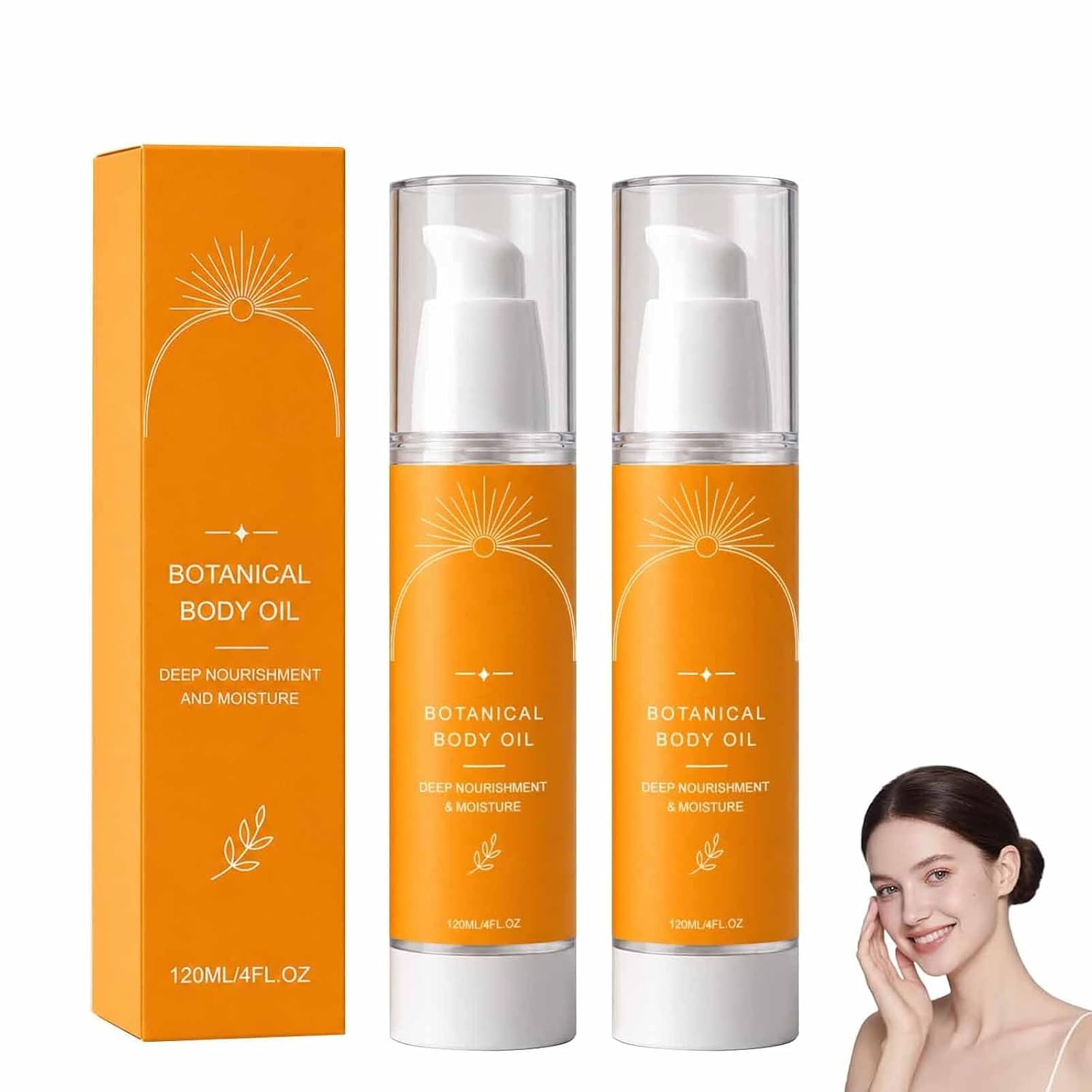 Evora Botanical Body Oil, Body Oil with Wakame Algae, Passionflower Seed Oils & Brazil Nut,Non-Greasy Lightweight Firming Massage Oil for Smoother,Daily Body Care,120 ml (2Pcs)