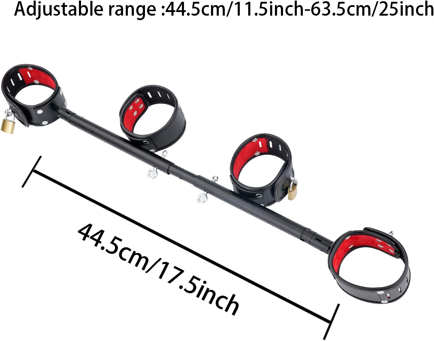 Spreader Bar Integration Heavy Duty Stainless Steel Expandable Black Bar with 4pcs Adjustable Straps,Workout Bar for Home Gym Training,Portable Detachable Pilates Kit