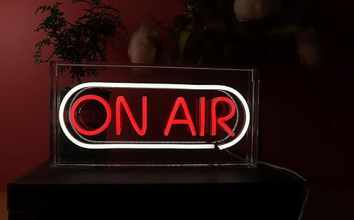 Miniatura 1 de Ulalaza On air Lightbox - Letrero LED de neón para fiesta, escritorio, dormitorio, hogar, cumpleaños, decoración artística con USB 11.8 x 5.9 x 1.7