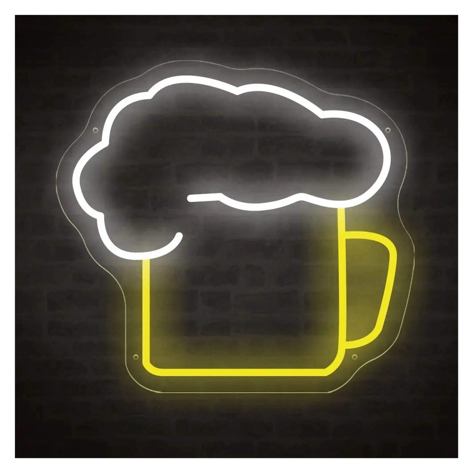LEMST Signs Lamp Beer Foam Neon Signs USB Powered, Beer Cup Neon Lights Suitable for Shop Decor Reusable Commercial Light(37cmx40cm)