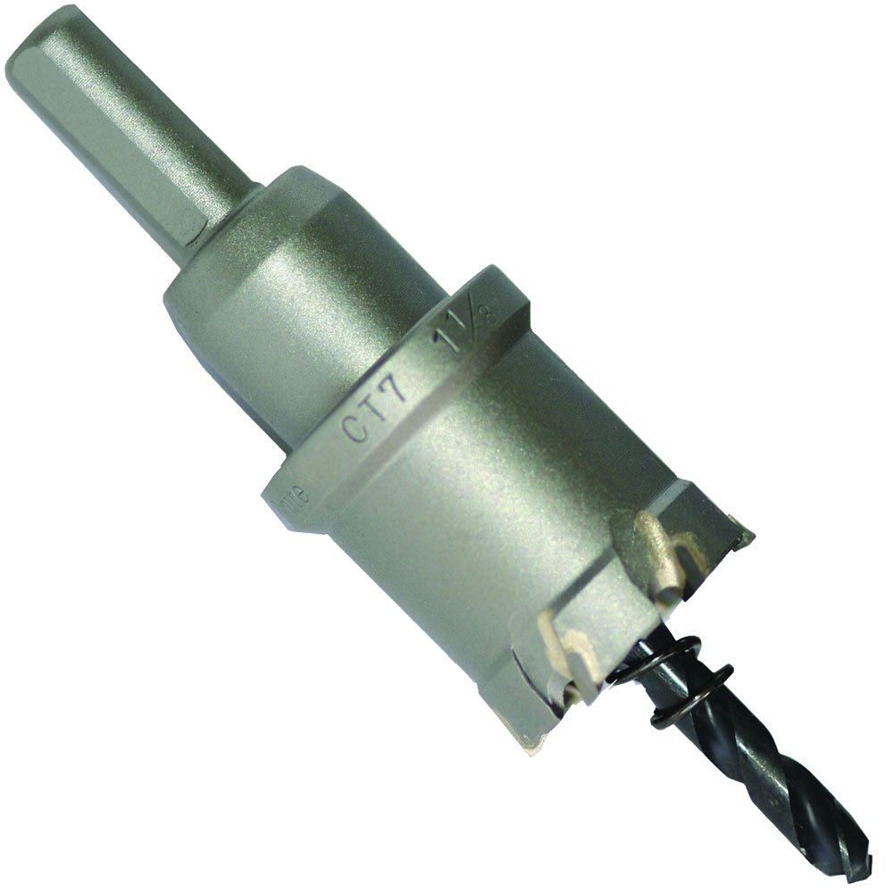 Champion Cutting Tool CT7-1-1/8 Inch Tungsten Carbide Tipped Hole Cutter- Up to 1 inch depth of cut