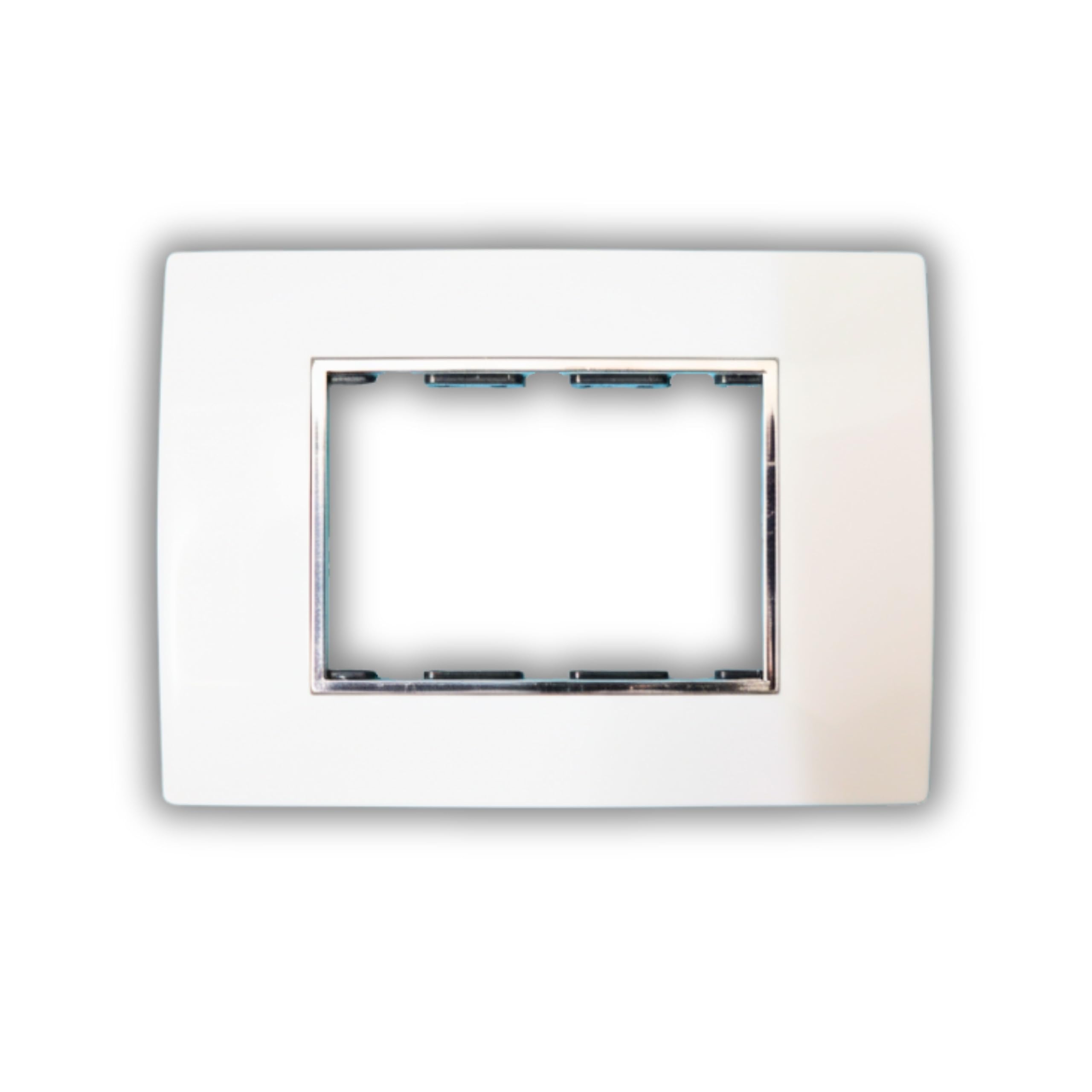 ORMOR Modular Switch Plates (3 Module,White) Silver Line Glossy Premium Polycarbonate Plate with cover for Universal Standard Modular Electrical Switches-picture-16