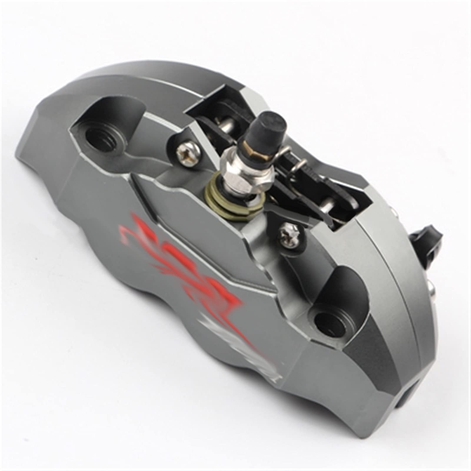 Brake Caliper Motorcycle Hole Pitch 82mm 4 Piston Front Rear RPM MOTOR Brake Calipers Pump/Fit For Aerox Nitro JOG BWS RSZ Zuma Cygnus (Color : Gray)