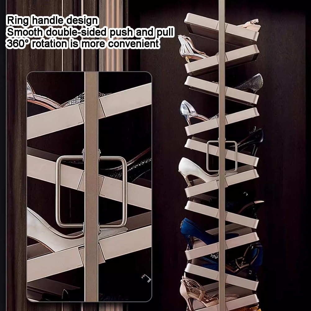 Organizador de Zapatos giratorio de 8 niveles: estante de almacenamiento de Metal de Doble Cara, solución duradera Que ahorra espacio para El hogar, la entrada y El armario. ¡Maximice la efi