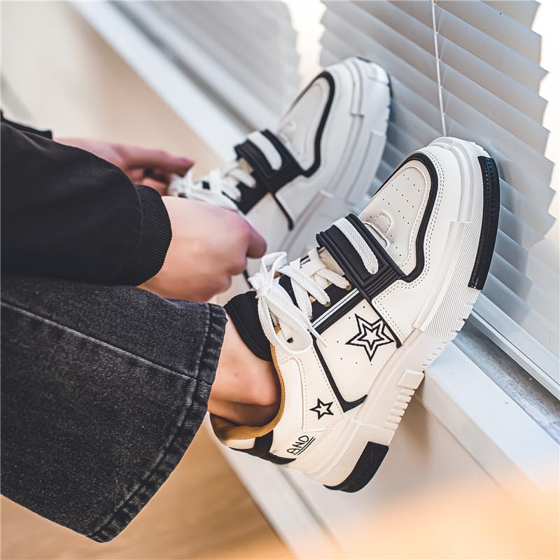 Men's Fashionable Thick Soled Skateboard Shoes Casual Walking Shoes Comfy Non Slip Durable Suitable for Outdoor Campus Walking3