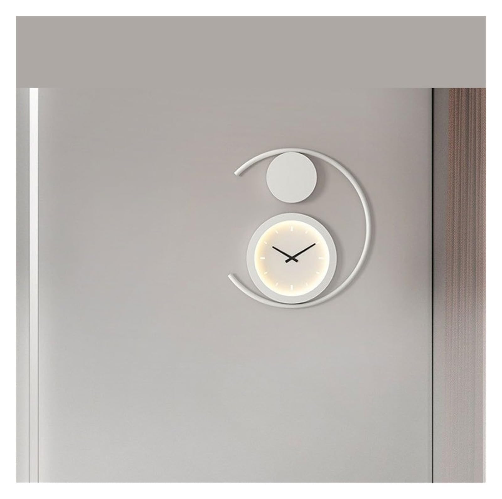 Art lampe minimaliste et horloge de restaurant au design mural blanc
