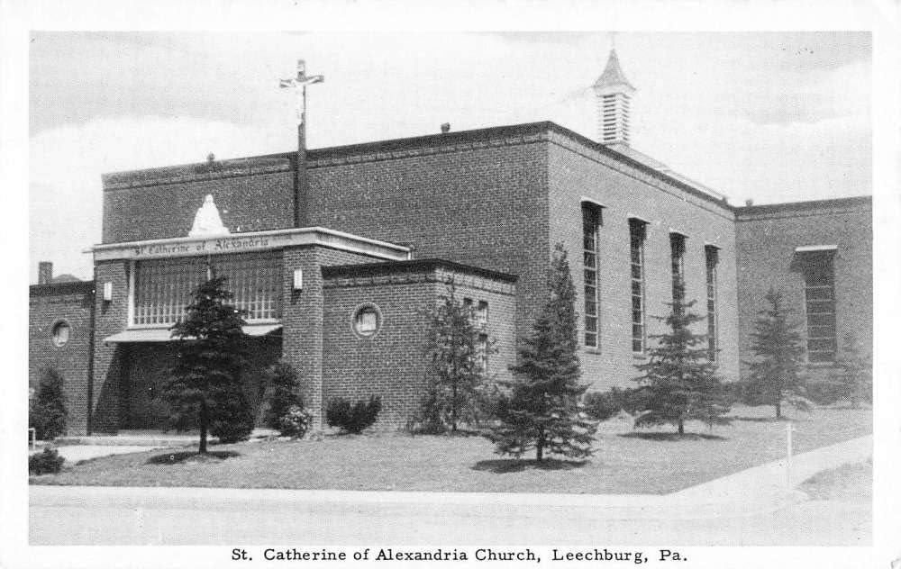 Leechburg Pennsylvania St Catherine Of Alexandria Church Postcard