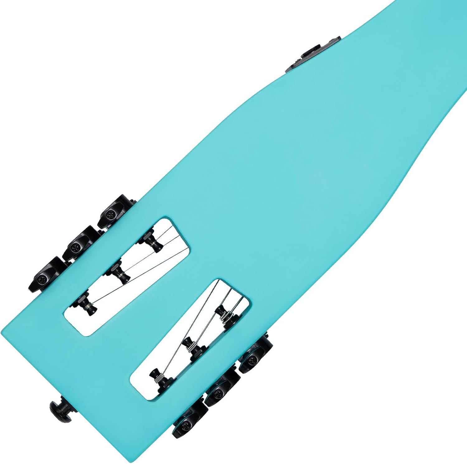 Anygig Electric Guitar Practice Portable Travel Guitar Maple Headless Solid Body Full Scale with Gigbag for Lightweight Design Gig Bag All Accessories Green