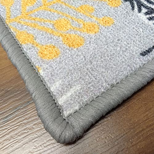 Image of Matz&More Anti Slip Runner & Floor Mat Combo Set | 50x120cm Runner + 40x60cm Door Mat Geometric Art Deco Pattern Nylon Tufted Low Pile Rug | Non-Skid Rubber Backing for Kitchen, Hallway Red Beige