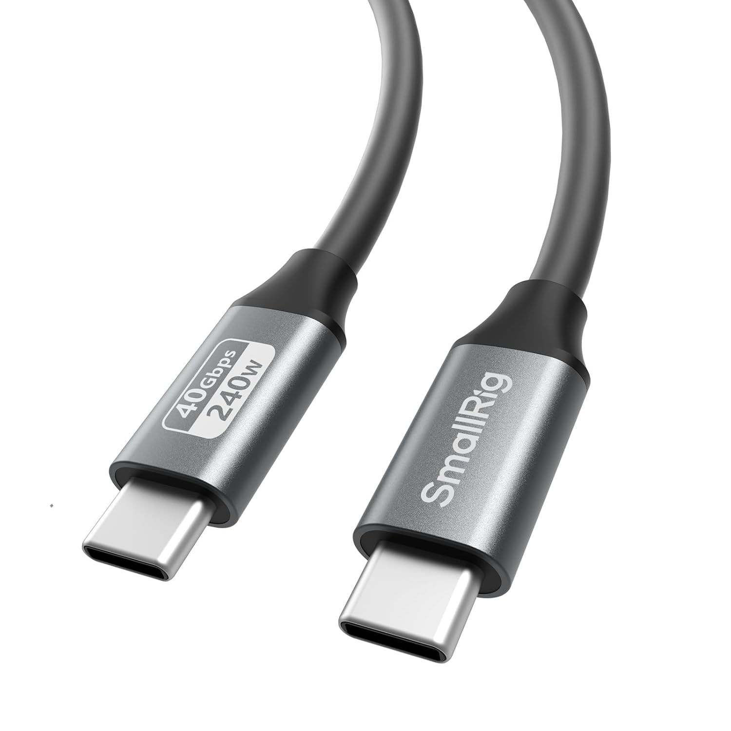 SMALLRIG USB4 40Gbps USB-C Cable, 240W Fast Charging & 8K@60Hz Video & 40Gbps Data Transfer, 60cm/23.6in Straight to Straight Connectors with Cable Tie, for MacBook for iPad Pro for iPhone - 5074 Straight to Straight 23.6 in