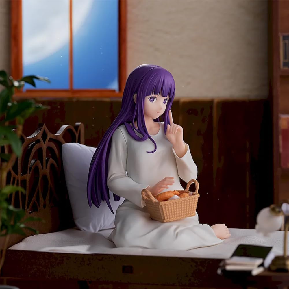 Xinchangda Figurine de fougère Frieren Action Figure Anime PVC Blanc Chemise de nuit Style pose de sommeil Collection Décoration de bureau 11 cm