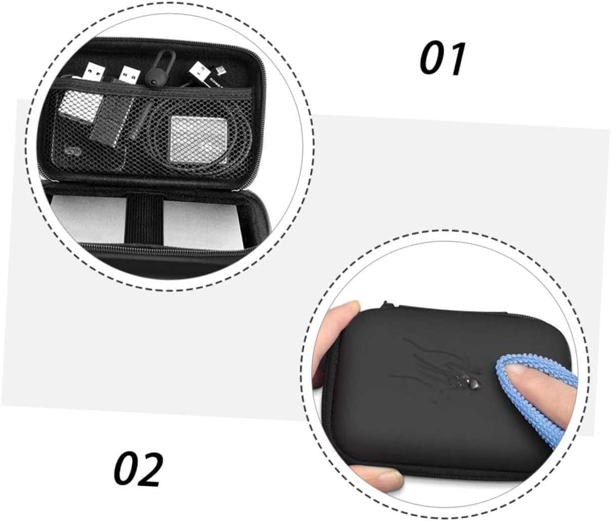 2pcs Mobile Hard Disk Bags Eva Storage Bags Electronic Organizer Hard Storage Case Organizer Pouch Electronics Accessories