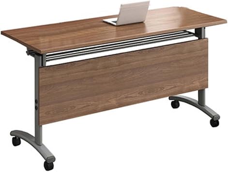 YSUEFIJO Flip Top Folding Desk Mobile Work Table for Conference Room Office Study Workstation Collapsible Writing Platform Suitable for Seminar Area Team Collaboration and Portable Wheels