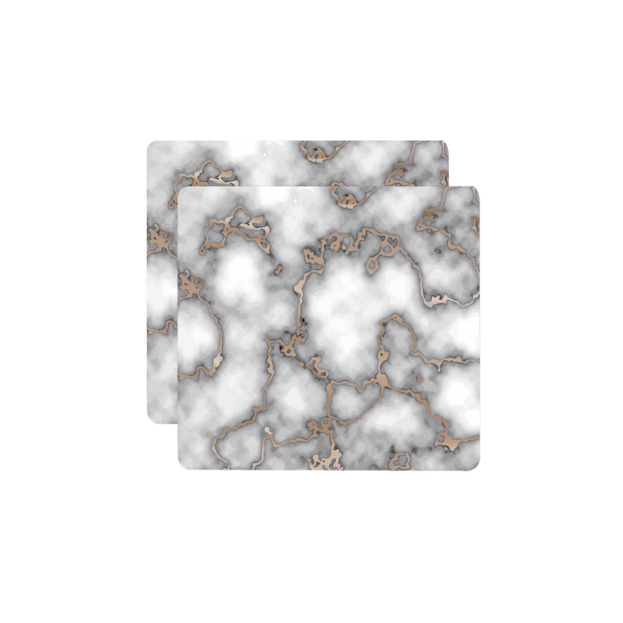 Placemats for Dining Table, Kitchen Mat, Table Decoration, Placemats for Kitchen Table, Washable, Heat Resistant, Non-Slip, Set of 2, Marble Square, 15 x 15 inch, Smoke Gold — image 1
