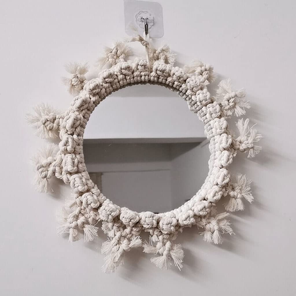 Macramé a specchio decorazione murale conciso occidentale a maglia macramè ornamenti da appendere per il soggiorno decorazione moderna da parete