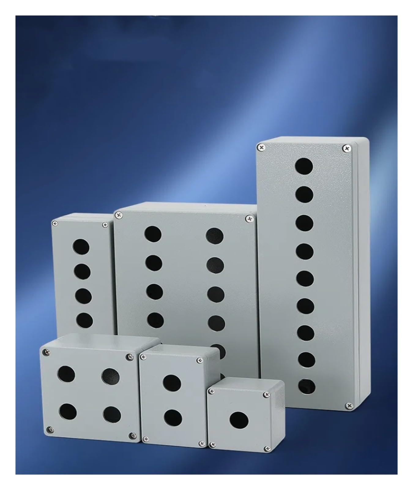Boîtier de commande à boutons-poussoirs 1 boîtier à boutons en aluminium moulé sous pression, interrupteur étanche, arrêt d'urgence, voyant plat, 22 mm(80x76x56mm)