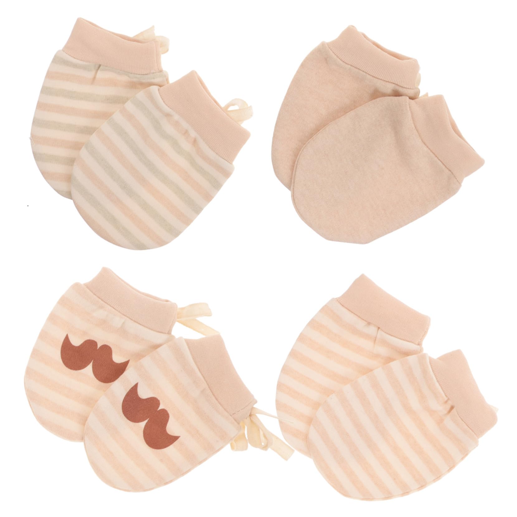 BESPORTBLE Newborn Mittens Set 4 Pairs Cotton Baby Mittens No-scratch Gloves for Infant Soft Unisex Design