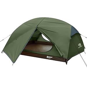 Bessport Camping Tent for 2-3 Person Lightweight Backpacking Tent Waterproof Windproof Two Doors Easy Setup Double Layer Outdoor