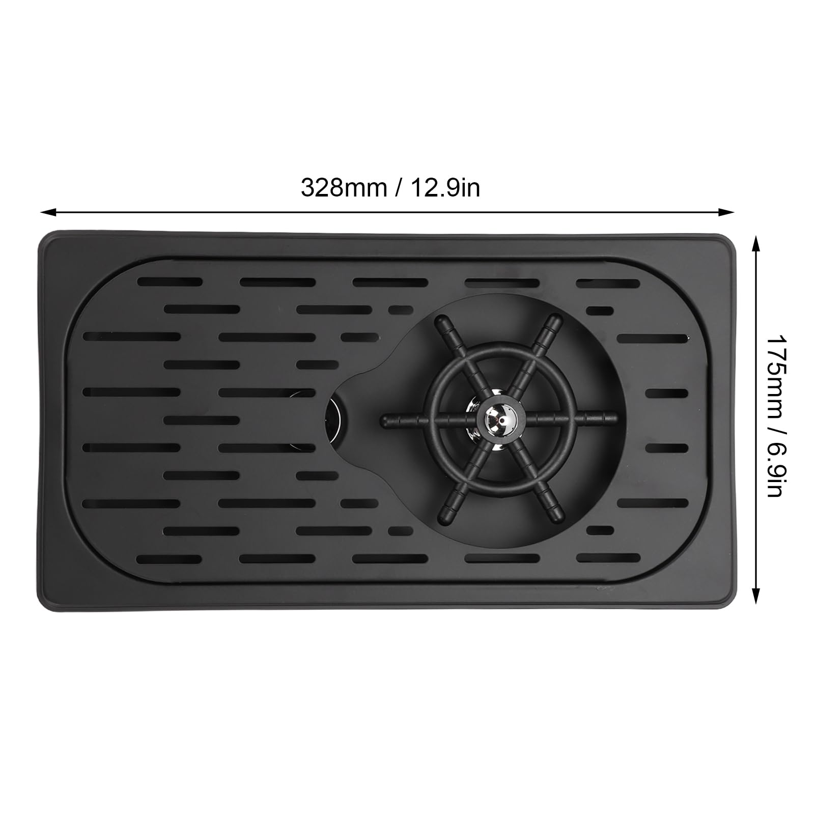 Enjuagador de Vasos Automático, Lavavasos de Acero Inoxidable con Limpieza y Drenaje por Chorro, para Vasos de Agua, Cerveza y Café (BLACK)