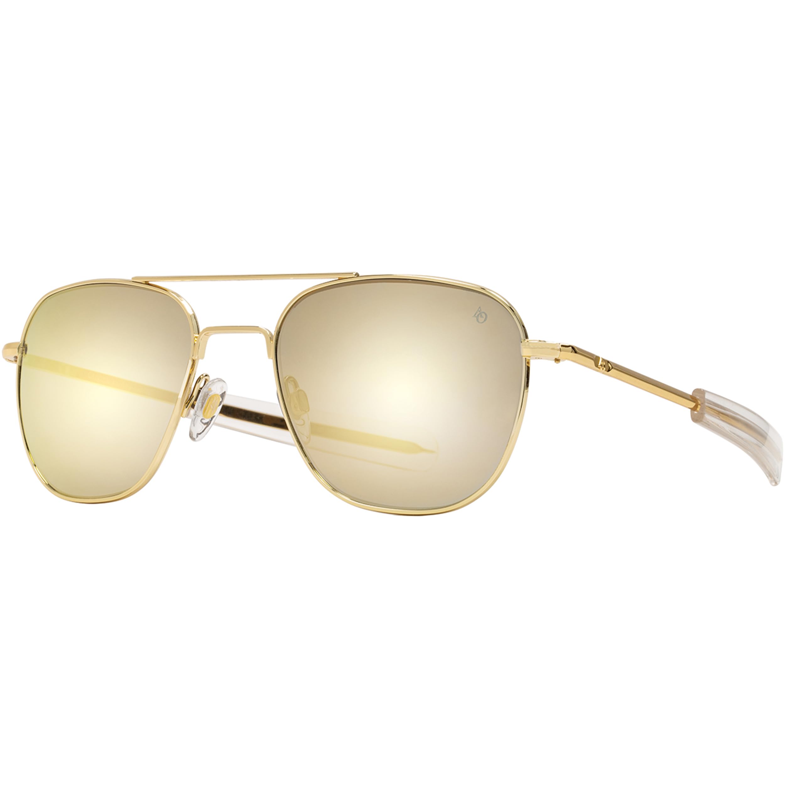 AO Original Pilot Sunglasses - Gold - SunFlash Gold Mirror AOLite Nylon Lenses - Bayonet Temple - 52-20-140