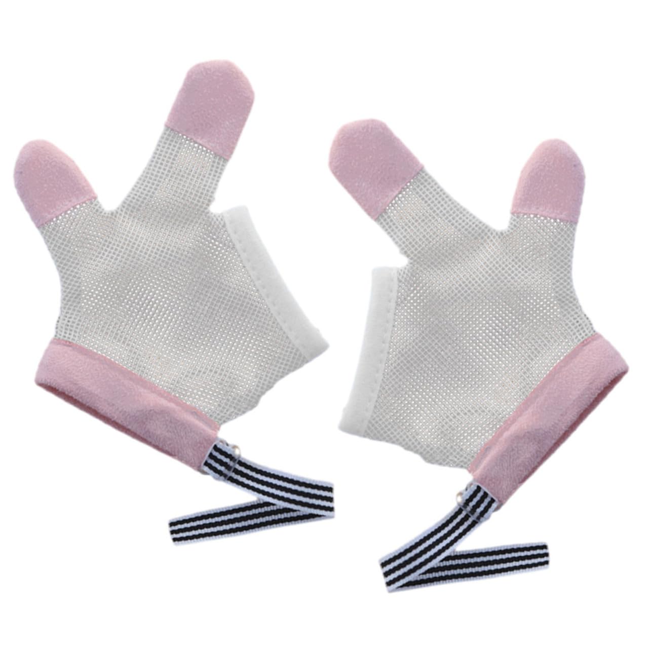 Milisten 1 Pair Anti-Eating Gloves for Boys and Girls Stop Sucking Finger Thumb Breathable Mesh Guard Gloves for Baby Boys Girls Random Color