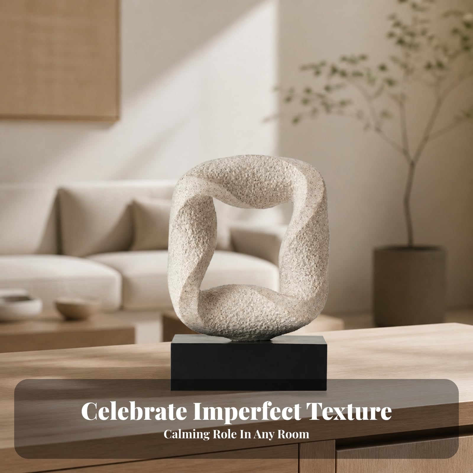 Abstrakte Skulptur Objekt Wohnzimmer Tischfigur Modernes Design Resin Metall Kunstwerk Büro Regal Flur Eingangsbereich