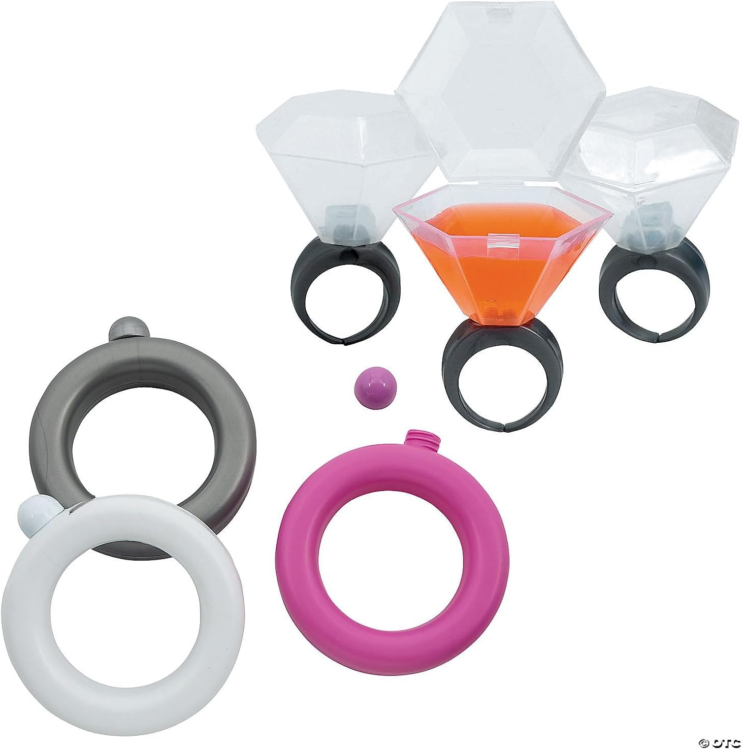 Zenoveraa Wedding Ring Shot Glass & Bracelet Drinking Flask Kit - 24 Pc.
