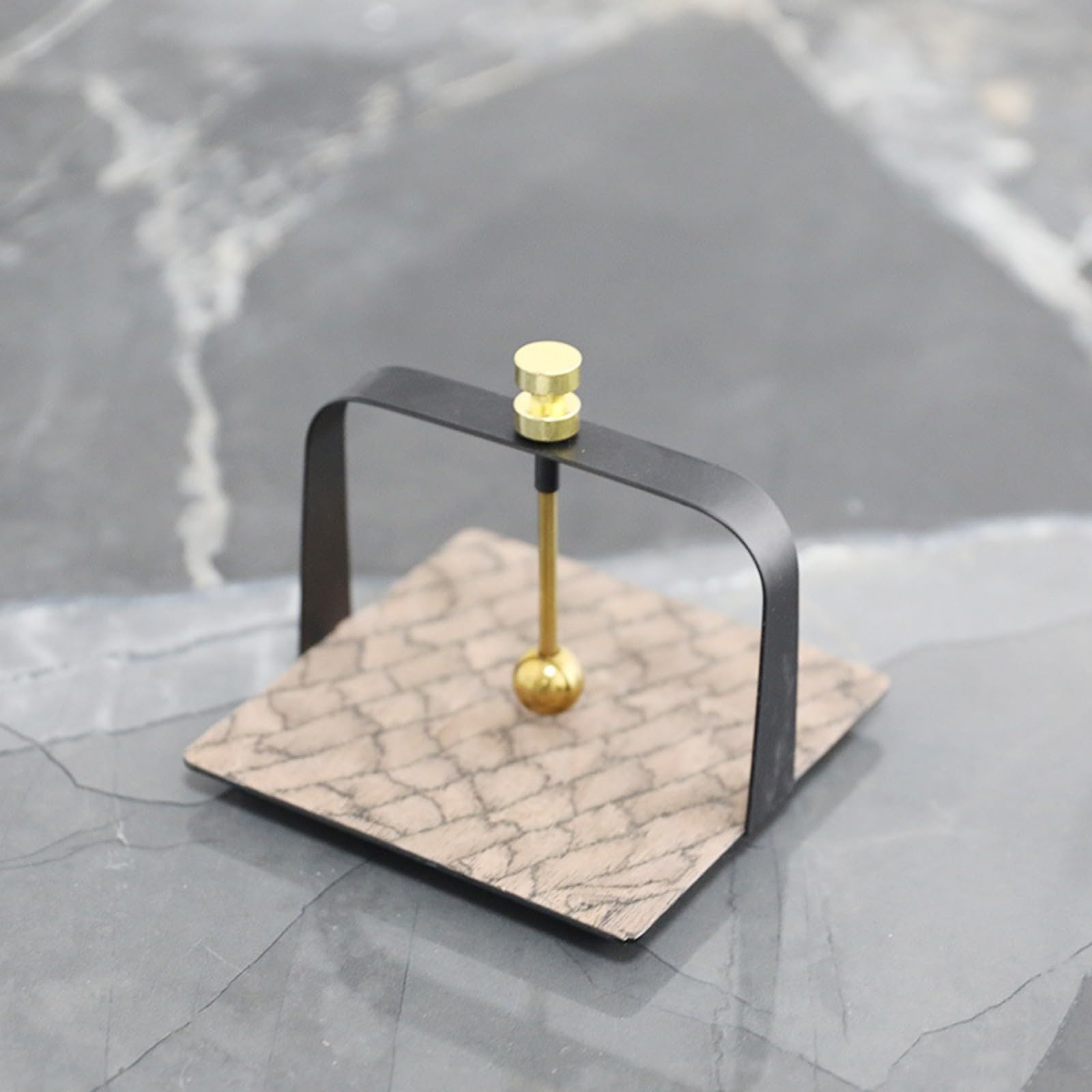 Gralara Servilletero Mesa Compacto | Base Cuadrada Estable, Elegante, Soporte Servilletas, para Oficina, Color Oscuro
