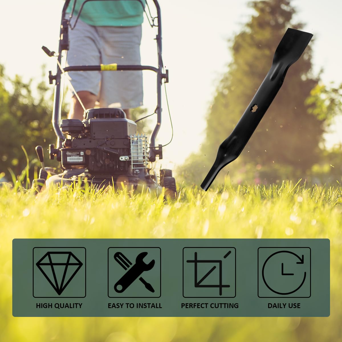 ZALANA Cuchillas de repuesto para cortacésped GY20852 GX21784 AM137757 AM141035 - Compatible con cortacésped John Deere 145 155C D140 D150 D160 LA130 LA140 E160 - Paquete de 3