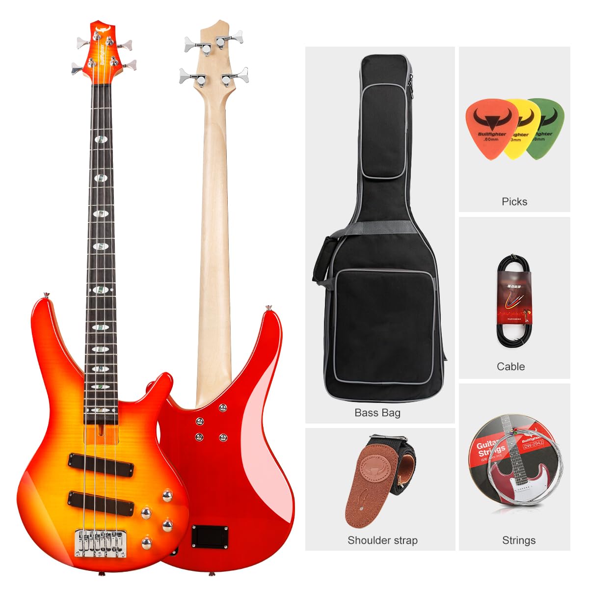 Electric bass rock playing bass instrument four-string set beginner entry-level BASS-4 string (4 STRING)…