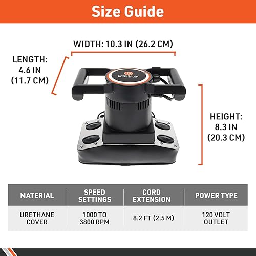 Miniatura 6 de Body Sport Masajeador vibratorio profesional de velocidad variable para dolor y músculos doloridos herramienta quiropráctica de primera calidad