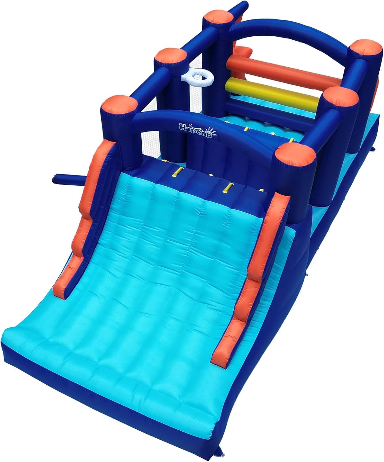 Hüpfhaus mit großer Rutsche für Kinder, 2 Kletterwände,Sprungbereich,BoxthemaGeeignet für 3 bis 8 Jahre,Indoor Outdoor,Kinder Geburtstag Geschenk (550 x 228 x 200 cm)