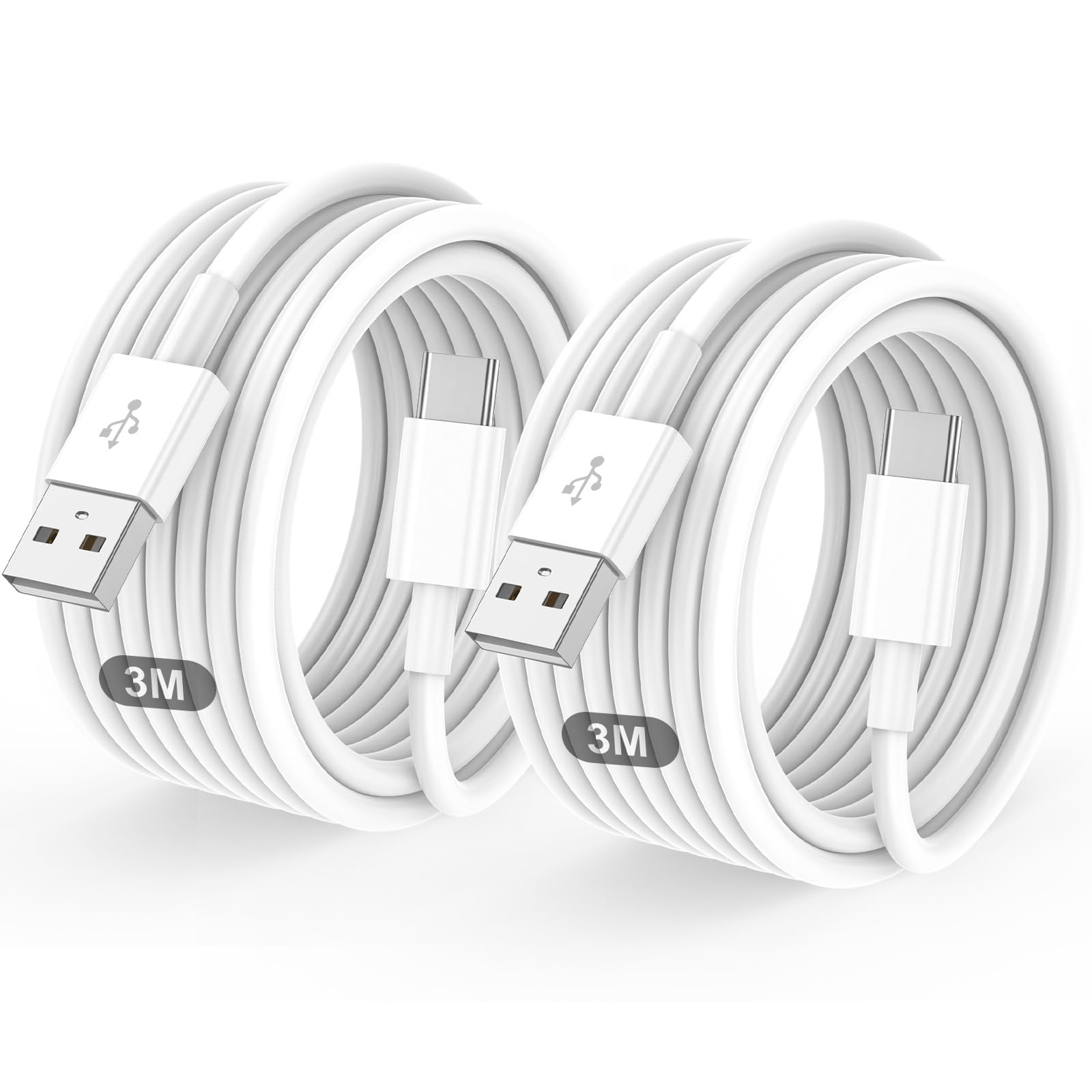 USB C Charger Cable 2 Pack 1M+2M USB A to USBC Cable Type C Charger Fast Charging Phone Charger Lead for iPhone 17 16 15 Pro Max Plus Air, Samsung Galaxy S25 S24 Ultra, Google Pixel, for iPad Air — view 11