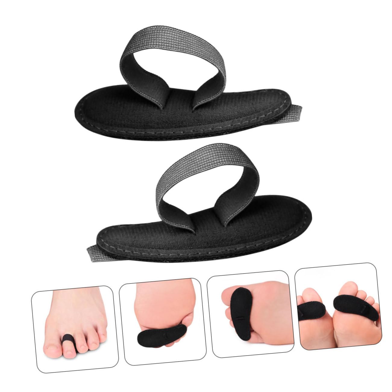 NOLITOY 2pcs Toe Orthosis Feet Shoes Inserts Spreaders for Women Spacers Support Separators Toe Cover Toes Toe Cushion Sleeves Toe Protectors Black Elastic Band