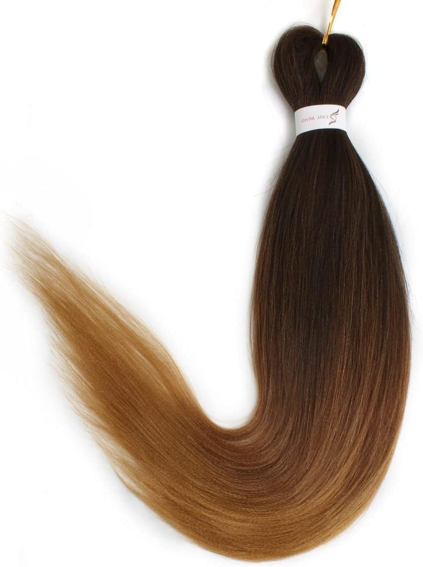 Leeven 30 Inch Pre Stretched Braiding Hair Extension for Woman 8 Packs EZ Braids Yaki Hot Water Setting Kanekalon Hair for Braiding Pre Stretched Ombre Braiding Hair /30 Inch 1B3027# - Image 3