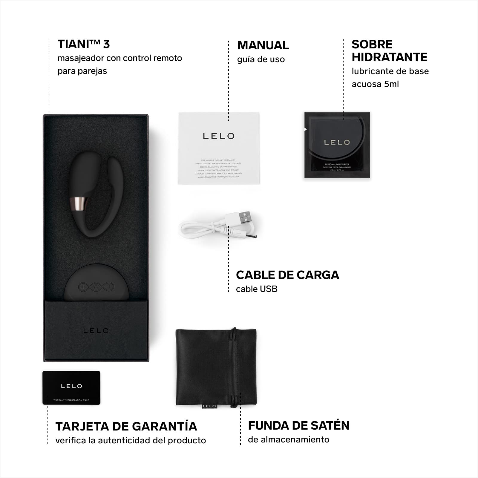LELO TIANI 3, Vibrador Sumergible con Control Remoto. Uno de Los Mejores Juguetes Sexuales de Parejas de la Lujosa Marca de Juguetes Eróticos, Black