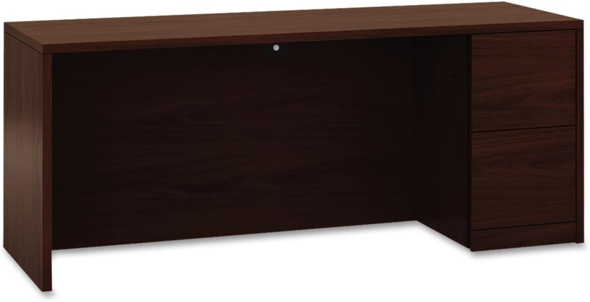Hon 10500 Series Wood Laminate Furniture-Credenza, Right Single Ped, F/F, 72"x24"x29-1/2", Mahogany