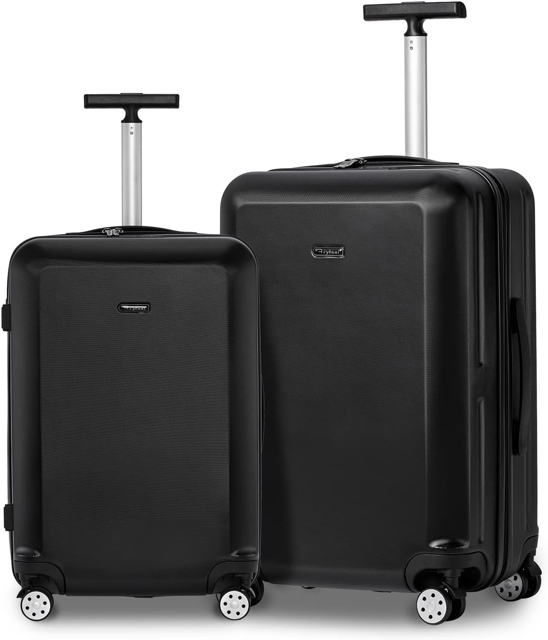 review GigabitBest Hardside Luggage Set of 2 Piece Suitcase Set of 2 with Spinner Wheels Carry On Luggage Airline Approved and Built-In TSA Lock, Black