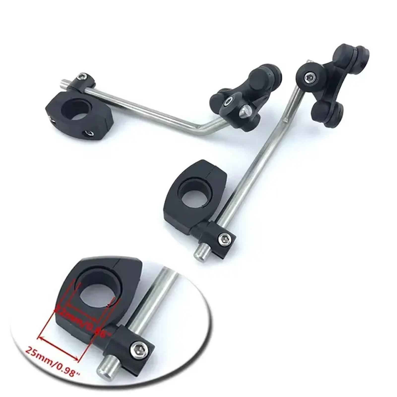 Fit For Yamaha MT09 MT125 FZ1 FZ6 FZ8 MT-01 MT03 MT07 Adjustable Bracket 7/8" 22mm Handlebar Windscreen Windshield Wind Deflectors(Clear Iruidium)