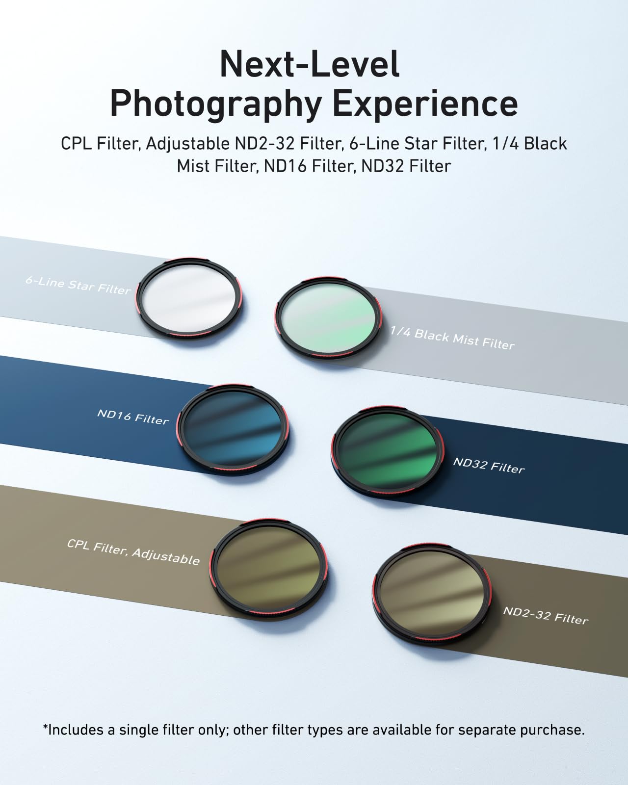 TELESIN 67mm Variabler ND2-32 Telefonobjektiv-Filter, DSLR-Kameraobjektiv, Mehrschichtiges Nano-vergütetes Glas, AR&AF-Beschichtung, Reduziert Reflexionen, Schutz vor Wasser und Fingerabdrücken