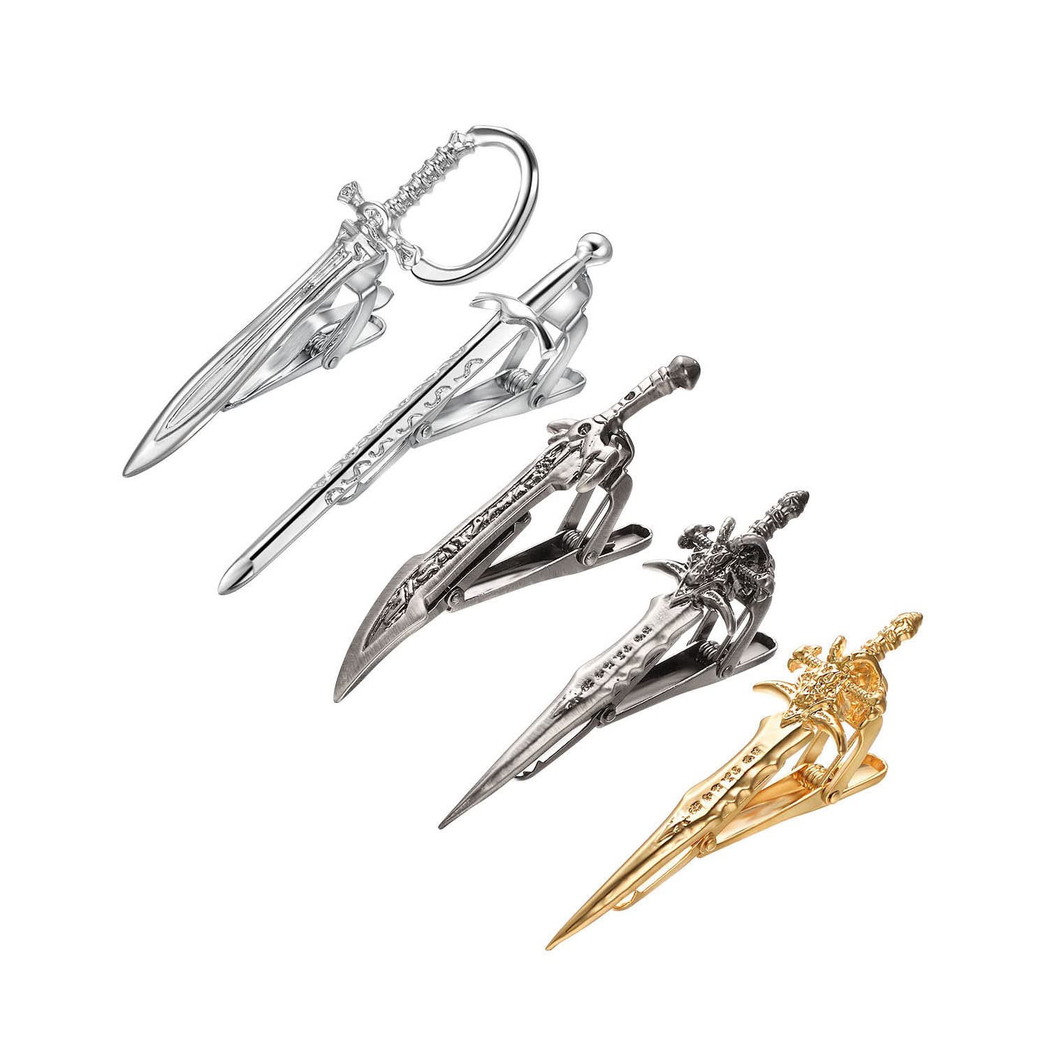 Yoursfs Vintage Scottish Sword Tie Clips for Men Personalised Tie Clips Funny Sword Tie Bars Unique Cool Tie Pin for Men's Jewelry