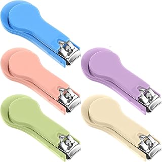 5 Pcs Baby Nail Clippers Fold Up Baby Nail Clippers Stainless Steel | nail trimmers paired with Finger Trimmer Cutter Small Jaw Precise Nailtrimmer Fingernail Clipper for Newborn Nursery