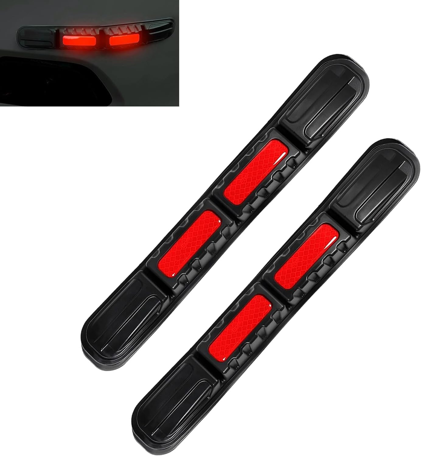 2 PCS Car Bumper Protector Strip, Reflective Anti-collision Warning Protector Trim, Foldable Cushioning Paint Guard Sticker, Universal Waterproof Self-adhesive Accessory for Cars (White)