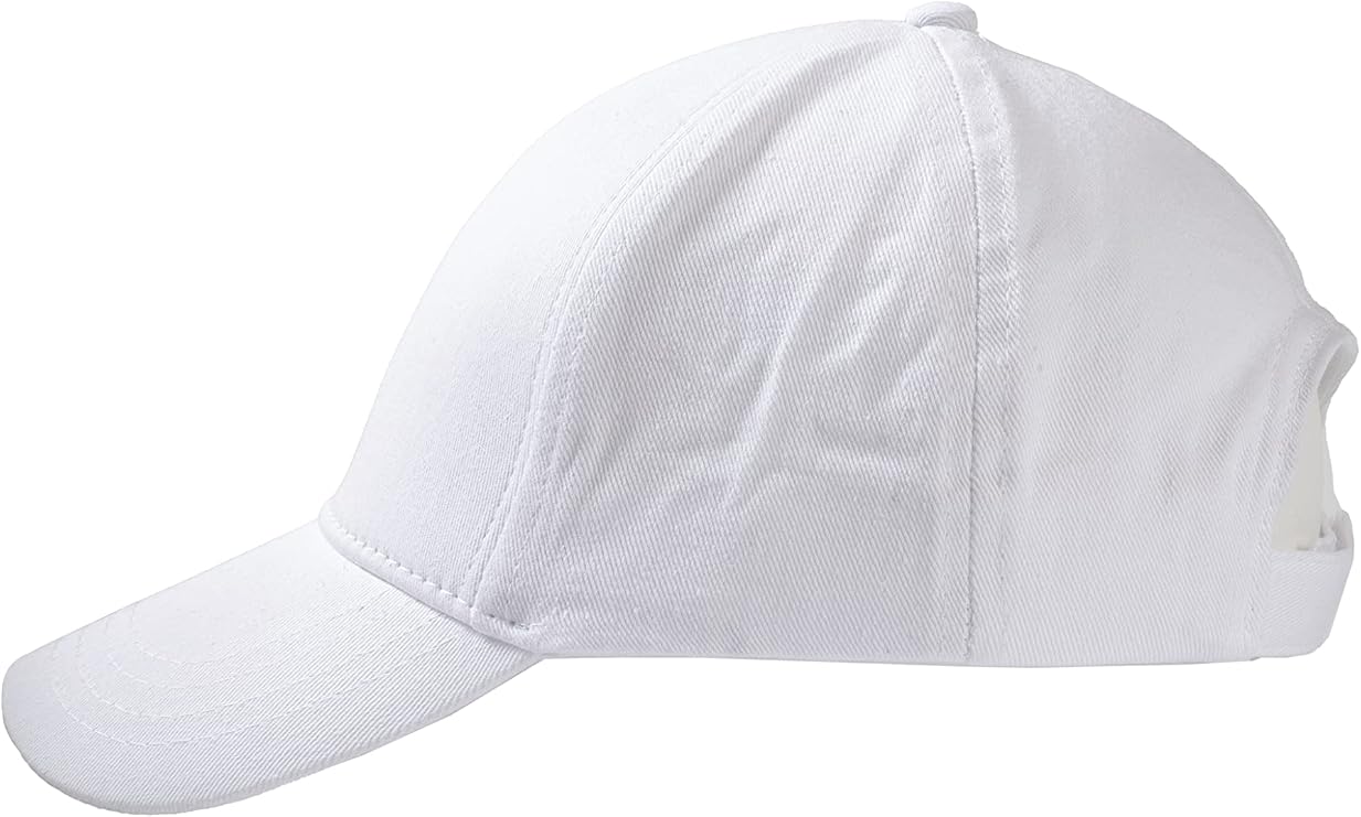 Perlotus Plain White Sports Men's Women's Cap Hat