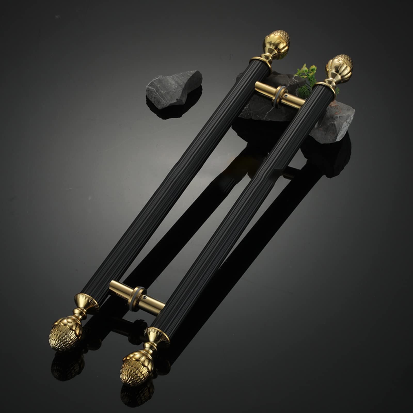 Gthtuhfd Black Barn Door Pull Handle, Push Pull Door Handles, 24 31 40 47 60 70 Inch Decorative Glass Door Handle, Stainless Steel Long Gate Pull For Entry, Office, Home, Villa,-150Cm/59In - 110Cm