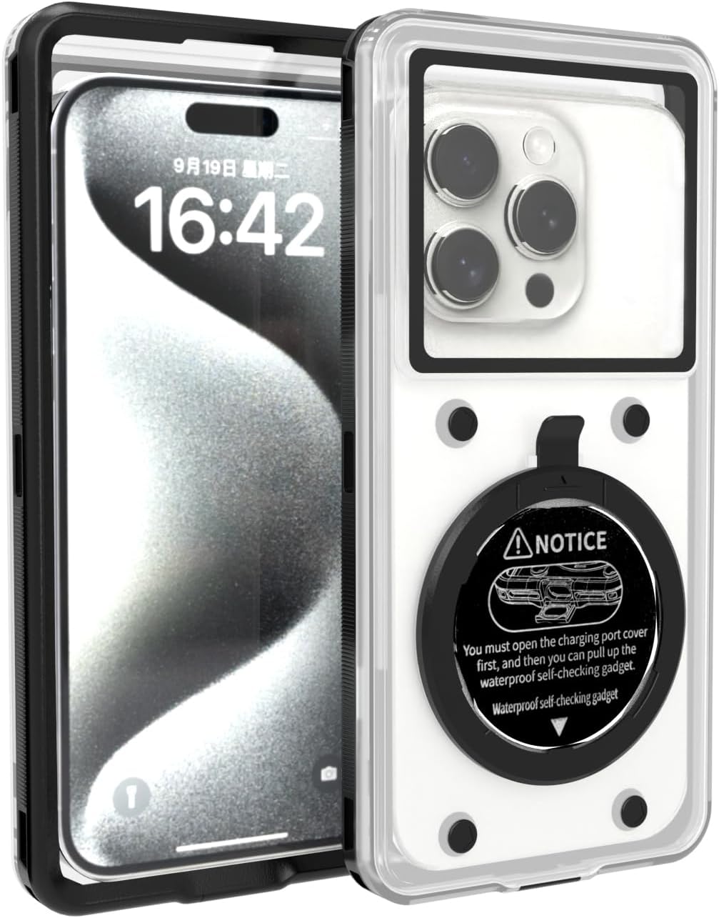 Underwater Waterproof Diving Snorkeling Phone Case for iPhone 16/15/14/13/12/11 Pro Max/Xr/X/Xs &Samsung/LG/Google/Nokia/Motorola Screensizes Below 6.9inch,[20m/565ft] Photo Video Cover Black