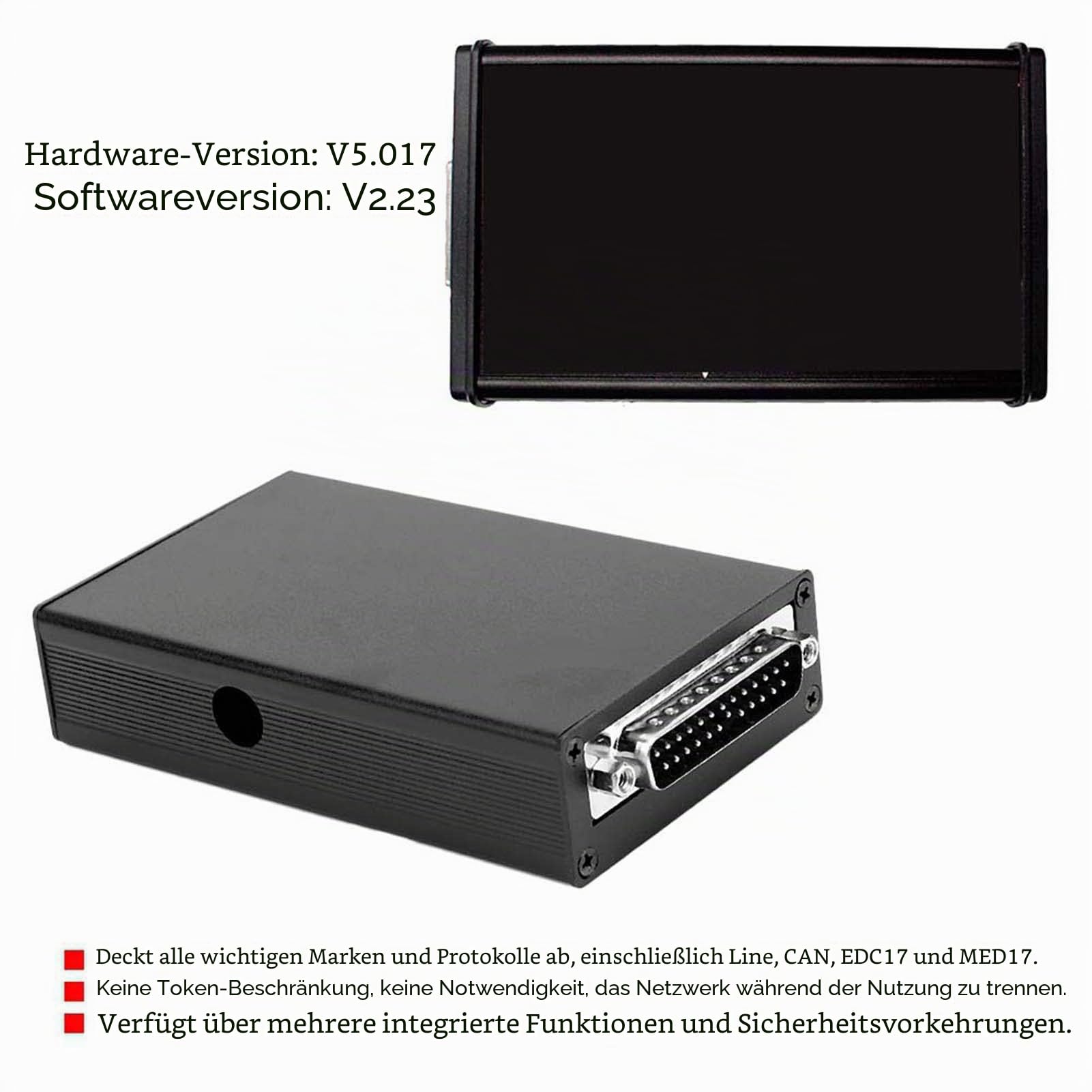 ECU-Programmierer, KESS V2 V5.017 ECU-OBD2-Programmierwerkzeug Unbegrenztes Token-Autodiagnosetool OBDII-ECU-Programmierer für Alle Wichtigen Marken und Protokolle