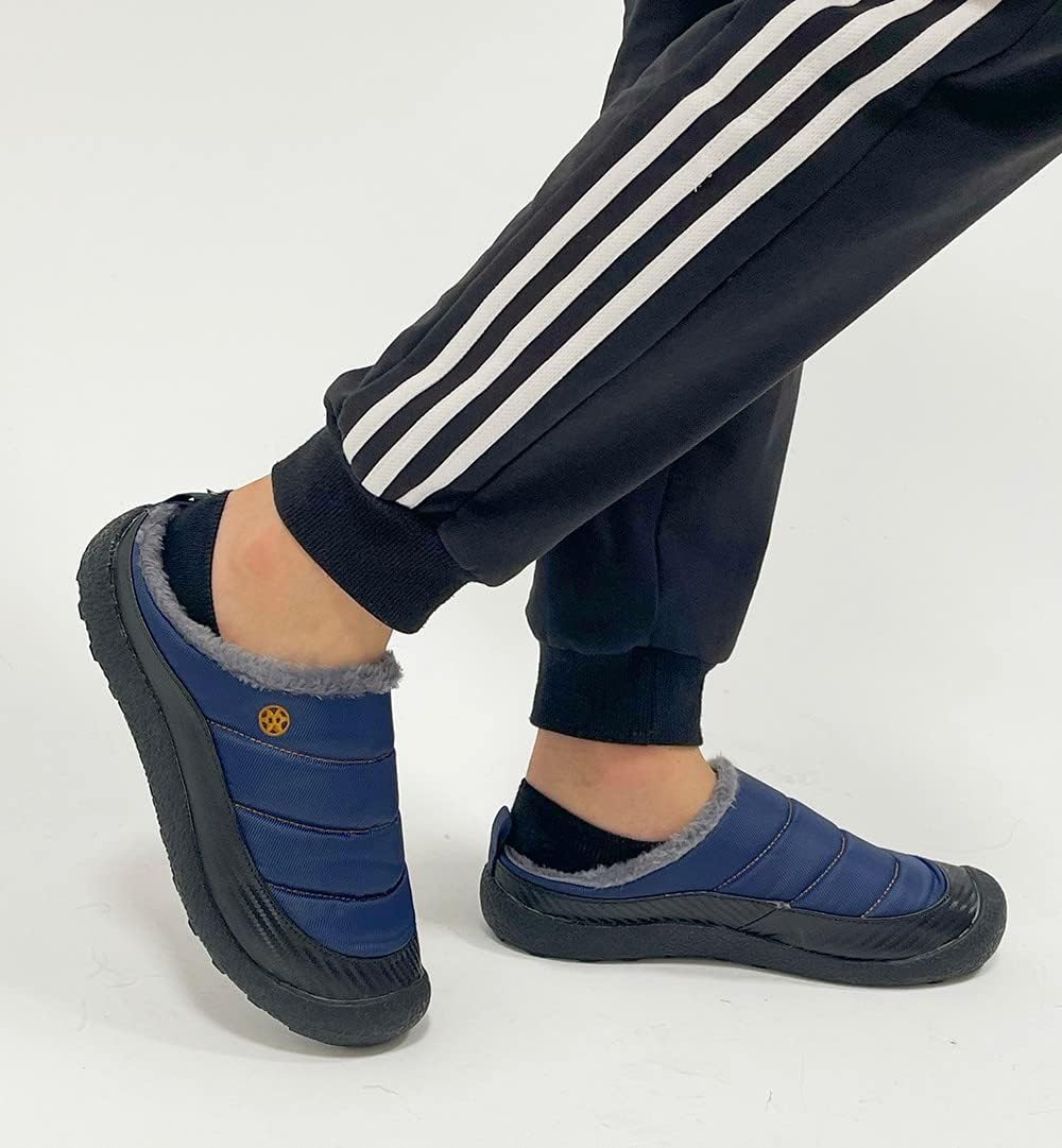 Womens Mens House Slippers Slip on Snow Winter Warm Fully Fur Lined Slippers Indoor Outdoor Shoes - Image 7